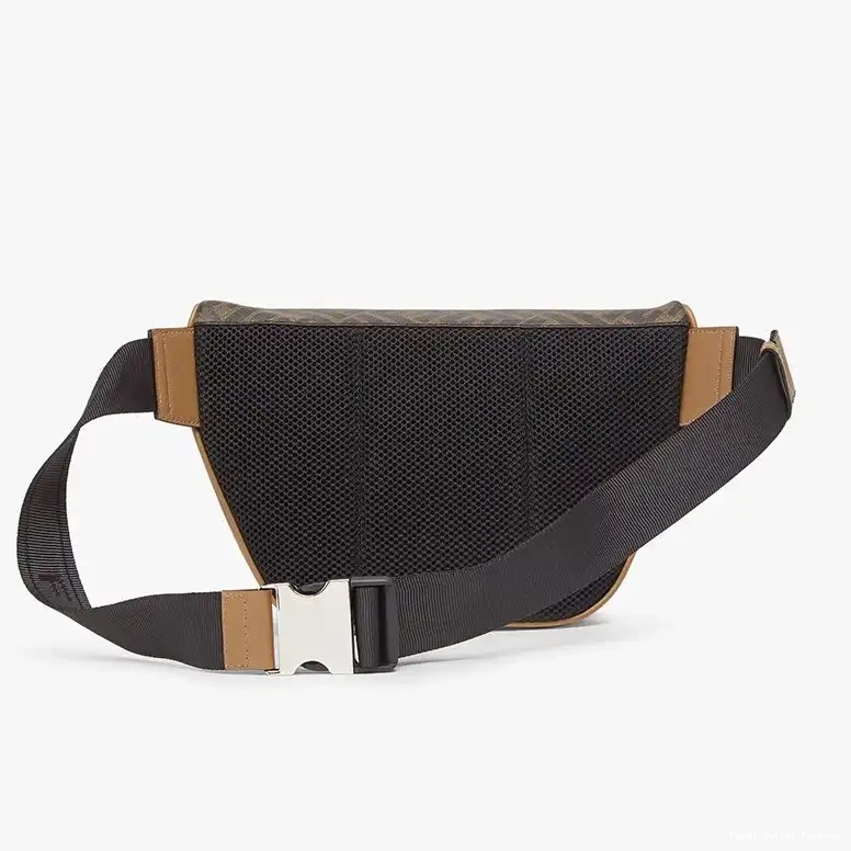 Affordable HOT Fabric Brown Belt FF In Black Fendi Bag Motif 0606